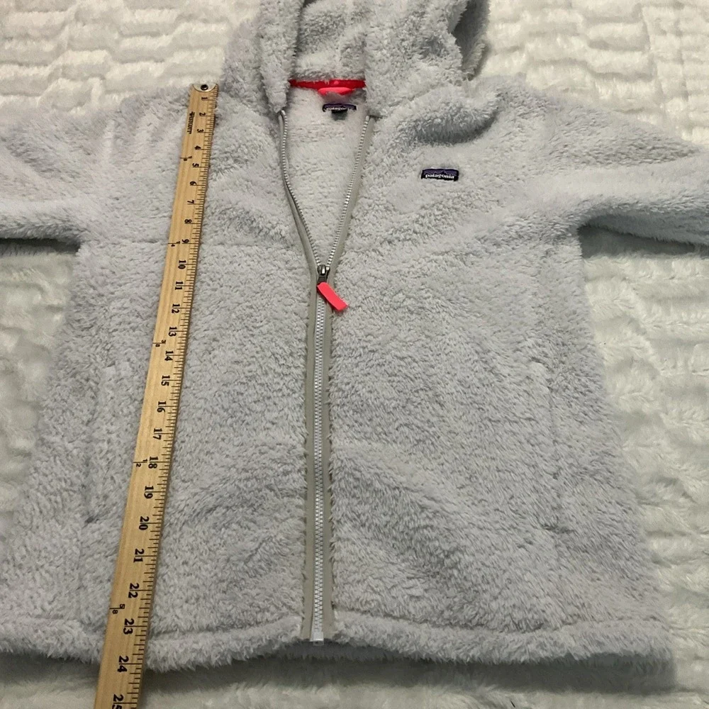 Patagonia Girls XXL 16-18 Los Gatos Fleece Jacket Gray Hooded Full Zip Sherpa